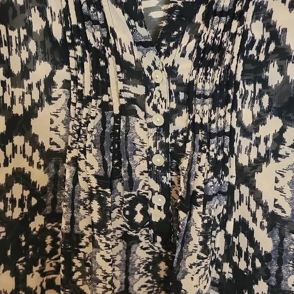 Motherhood Maternity blue black and cream size L with tie string - Picture 2 of 5